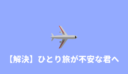 【寂しい】ひとり旅の不安を解消する方法と楽しみ方を紹介。